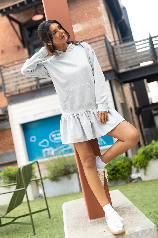 Erin Grey Hoodie Mini Dress | Pink Lily