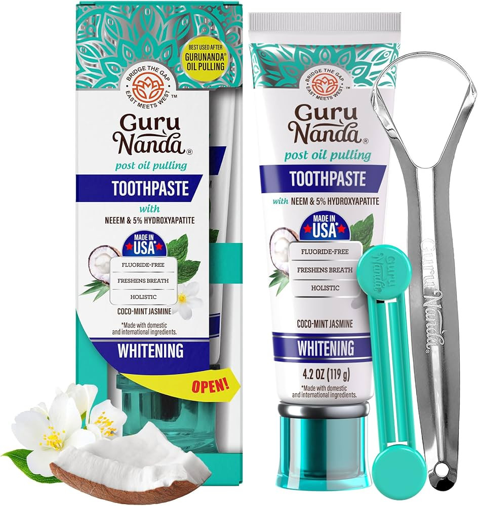 GuruNanda Hydroxyapatite Toothpaste for Whitening with Neem & Xylitol, SLS & Fluoride Free Formul... | Amazon (US)