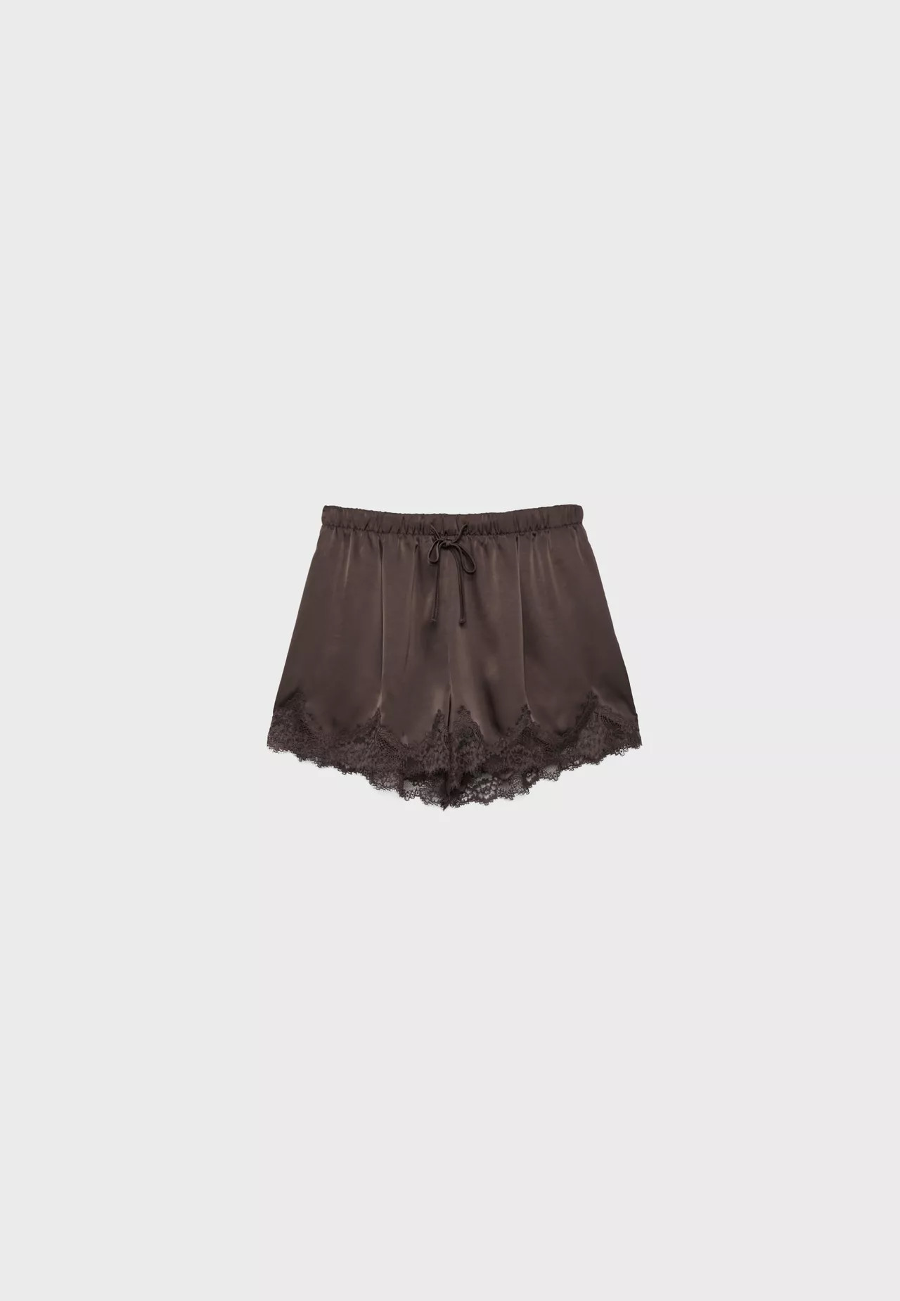 Satin lace shorts - Women's fashion | Stradivarius United Kingdom | Stradivarius (UK)