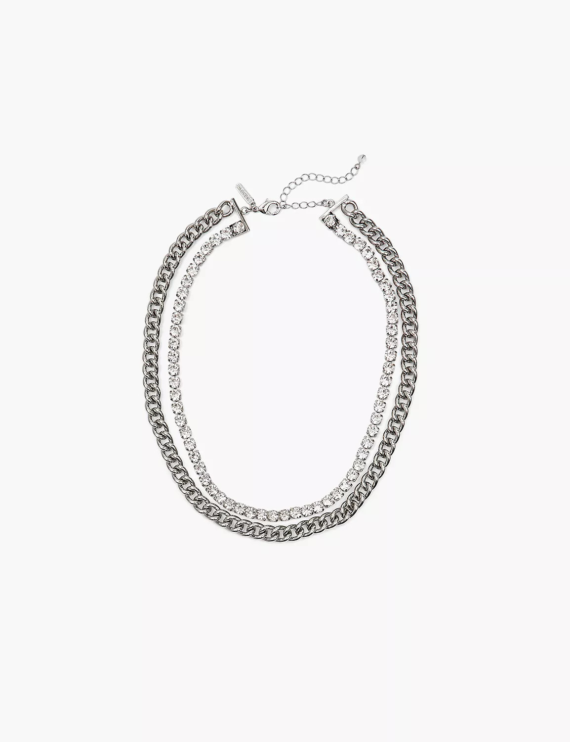 Chain & Crystal Layered Necklace | LaneBryant | Lane Bryant (US)