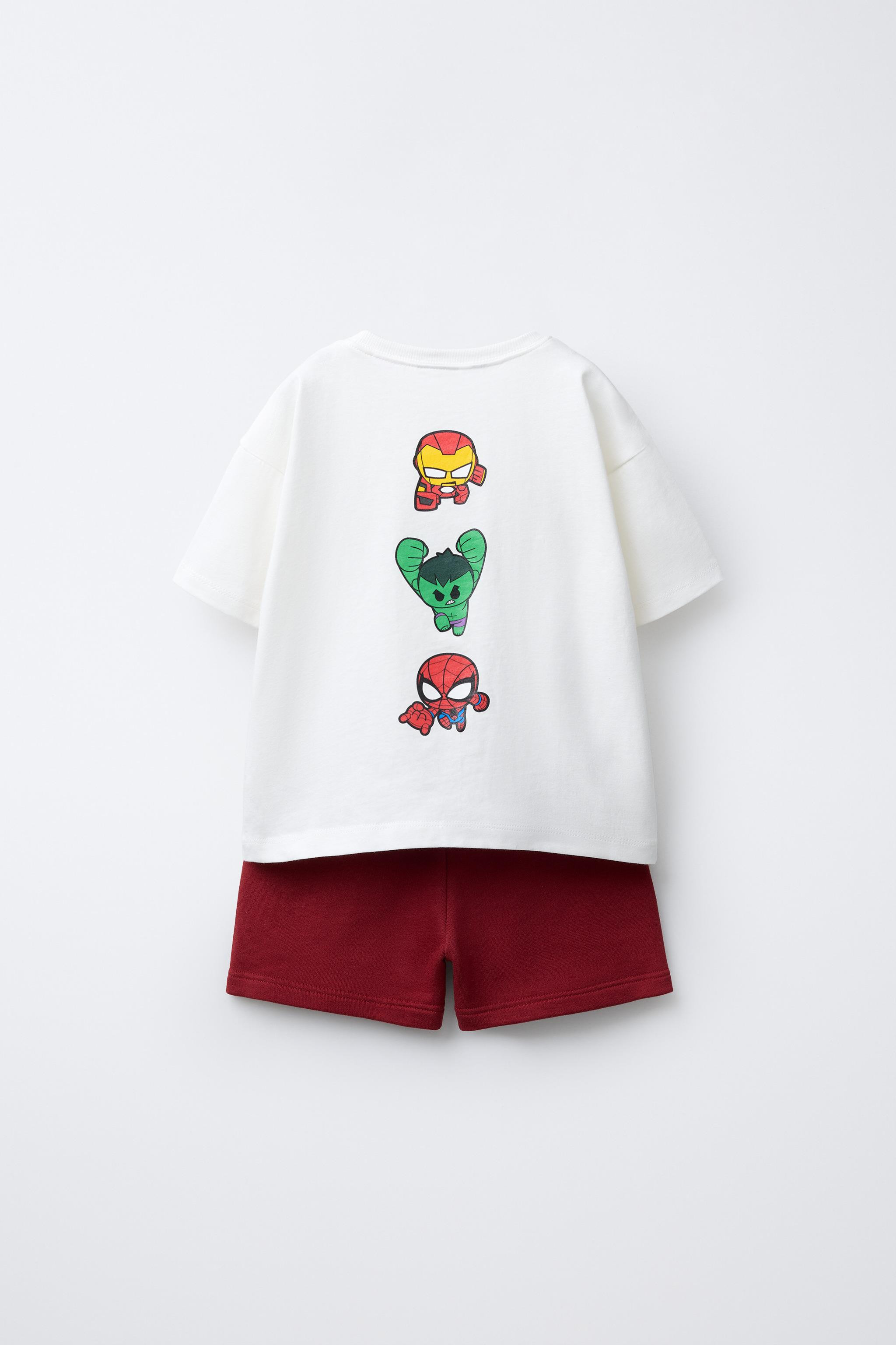 THE AVENGERS © MARVEL JOGGING T-SHIRT AND BERMUDA SET | Zara US