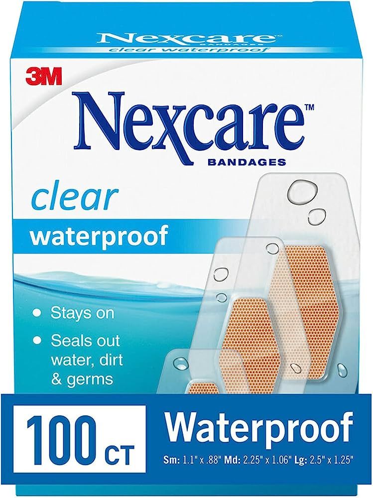 Nexcare Waterproof Clear Bandages, Covers And Protects, 360 Degree Seal Around The Pad Offers Exc... | Amazon (US)