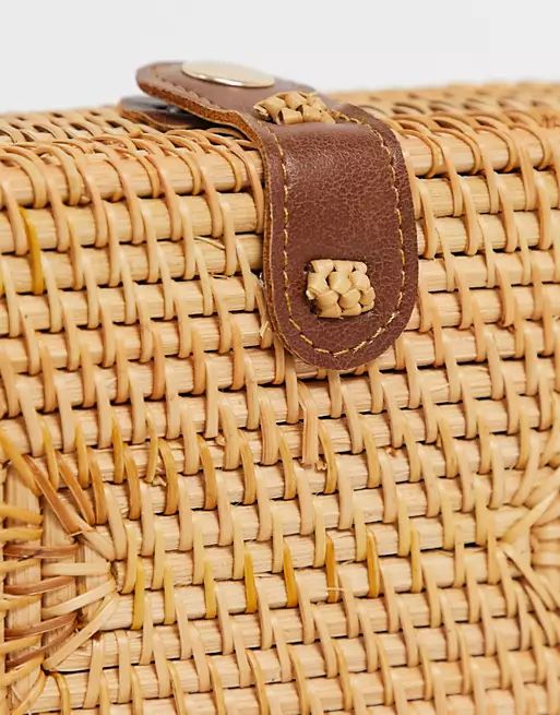 ASOS DESIGN rattan structured square cross body bag | ASOS (Global)