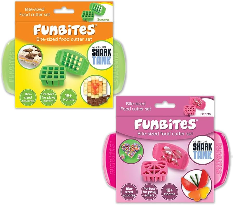 Food Cutter Set, Green Squares, Pink Hearts | Amazon (US)