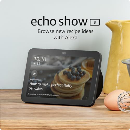 Echo Show 8 (3rd Gen, 2023 release) | With Spatial Audio, Smart Home Hub, and Alexa | Charcoal | Amazon (US)