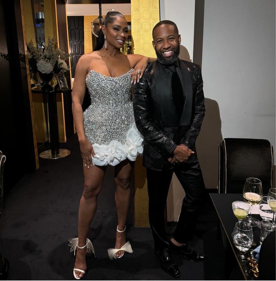 Jennifer Williams in Esé Azénabor and Jimmy Choo sandals