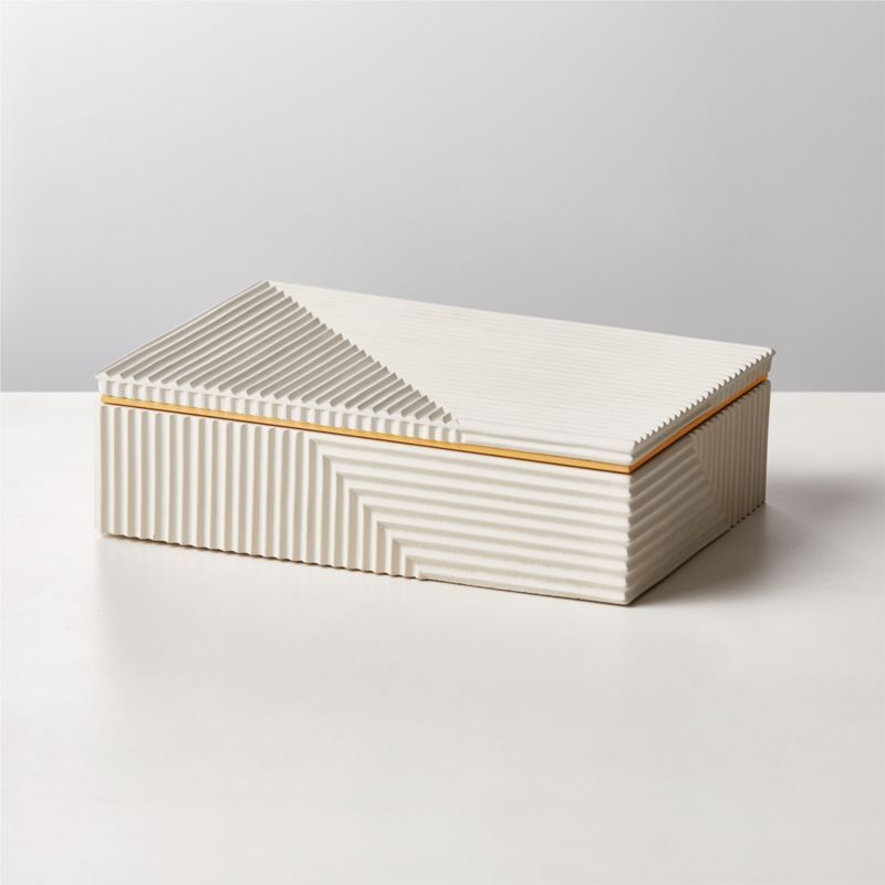 Chelsea White Concrete Box Large + Reviews | CB2 | CB2