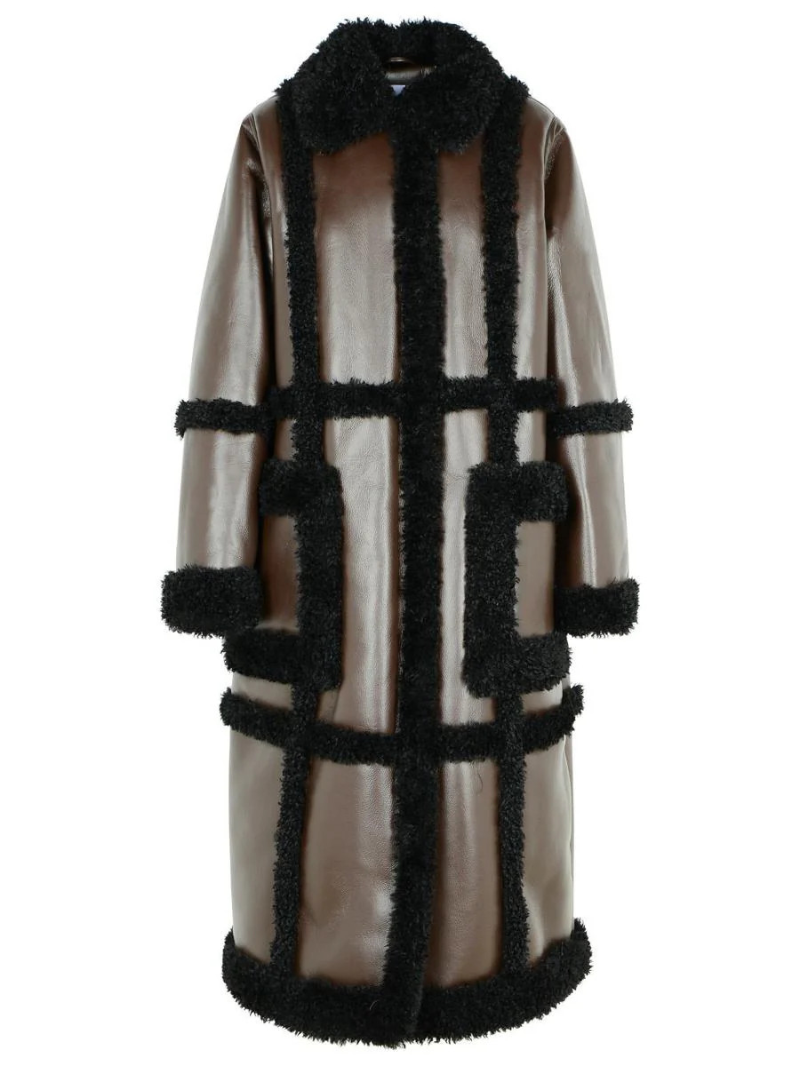 Stand Studio 'Patrice' Brown Polyurethane Coat | Baltini