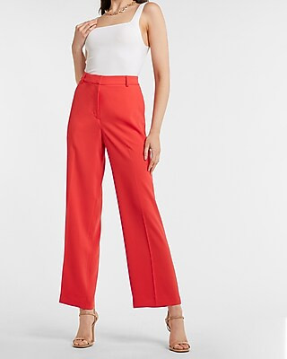 High Waisted Elastic Waist Trouser Pant | Express