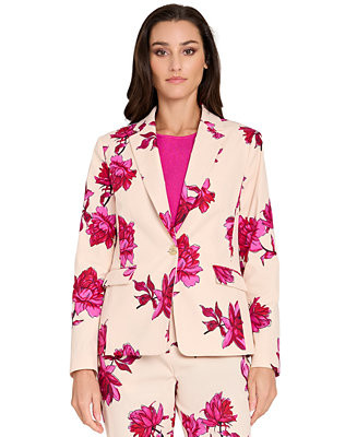 Women's Notch Collar Printed Blazer | Macy's