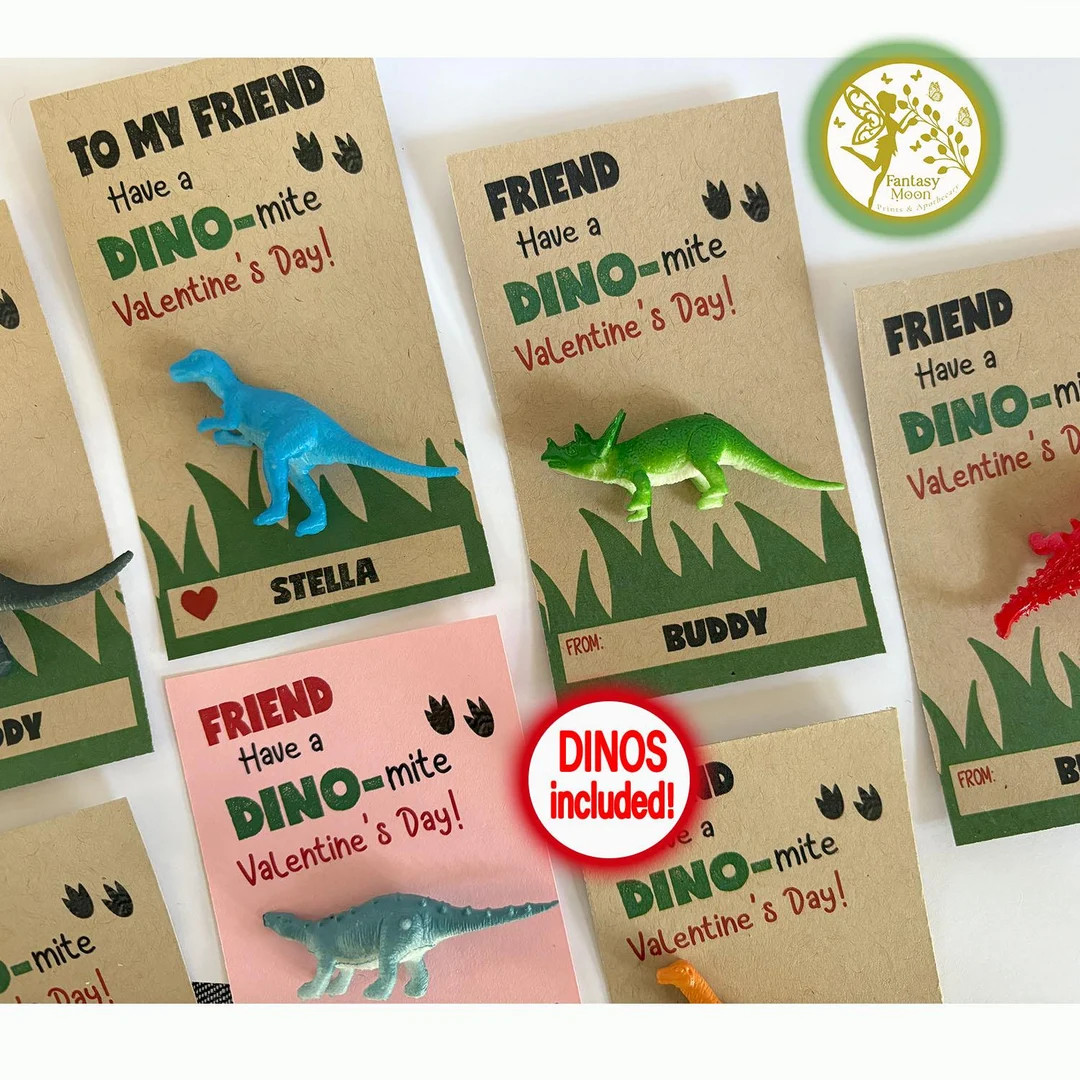 Dinosaur Valentine Cards for Kids, Personalized Valentines for Boys Girls Class Party, Valentine ... | Etsy (US)