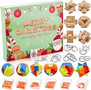 Brain Teaser Puzzle Advent Calendar, Advent Calendar 2023 for Kids, 24 Pcs Christmas Countdown Ca... | Amazon (US)