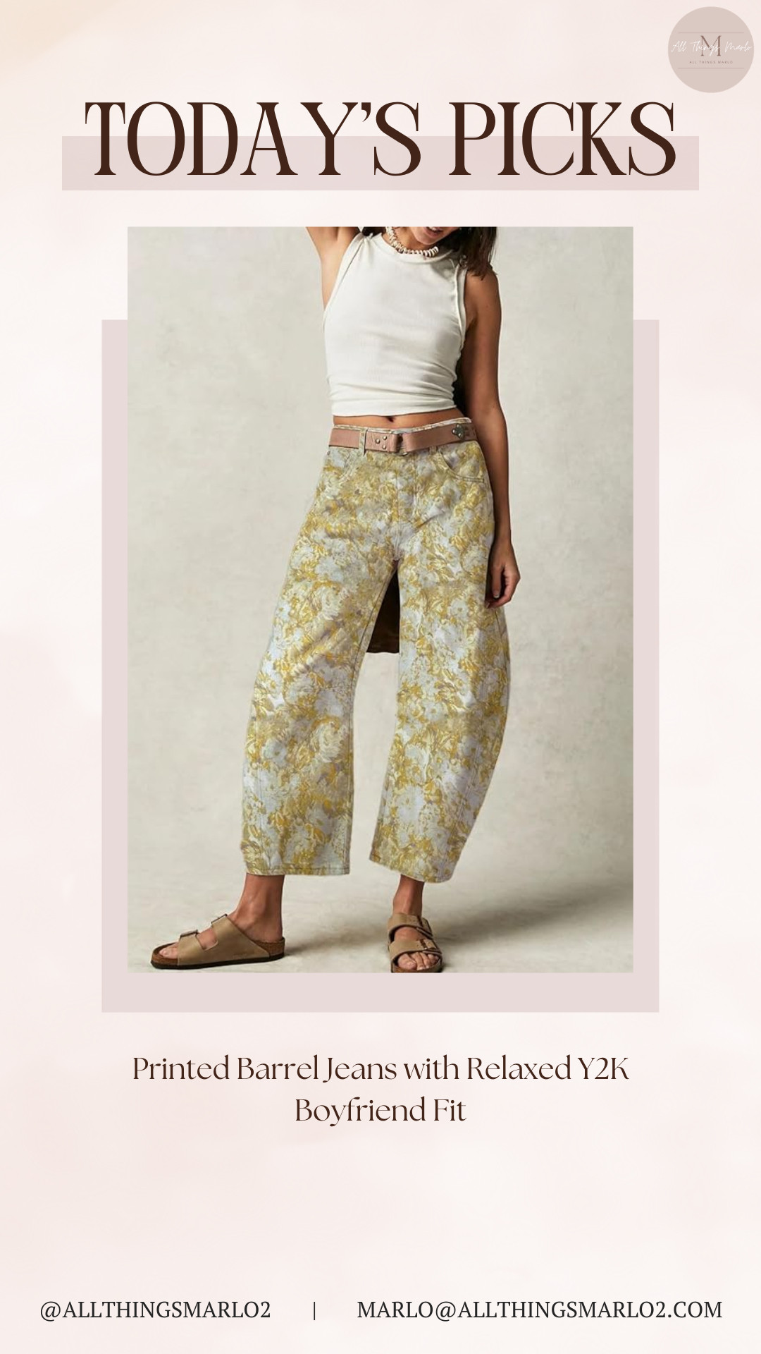 Printed Barrel Jeans with Relaxed Y2K Boyfriend Fit 

 #LTKSeasonal #LTKWorkwear #LTKTravel