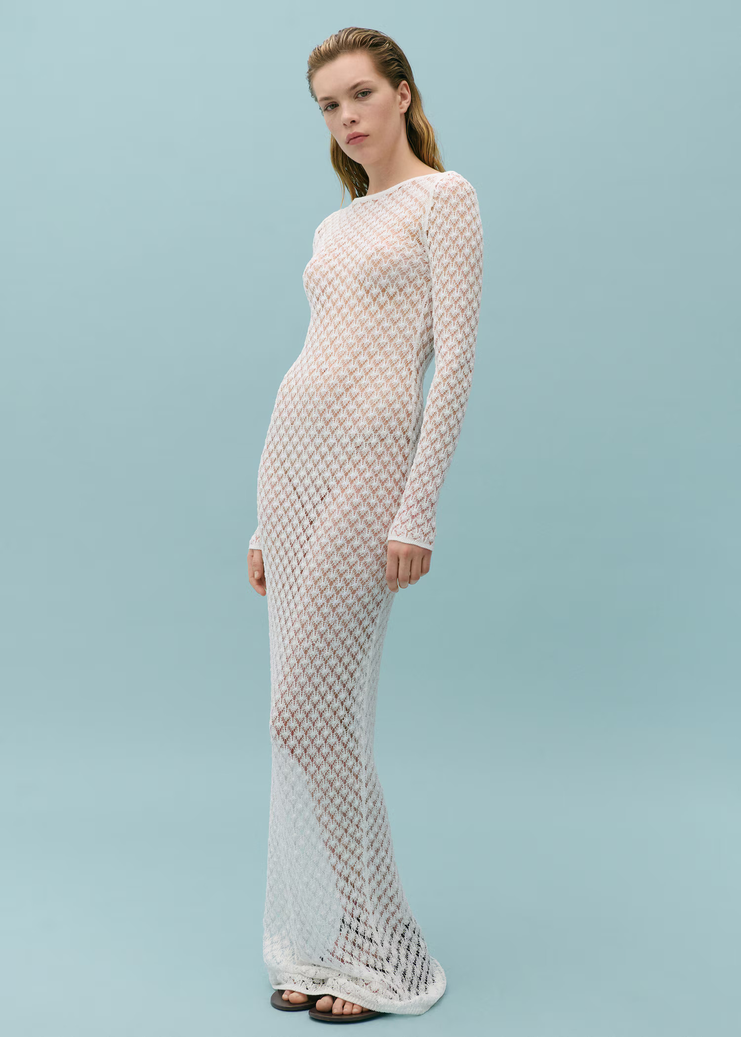 Crochet dress with open back | MANGO (UK)