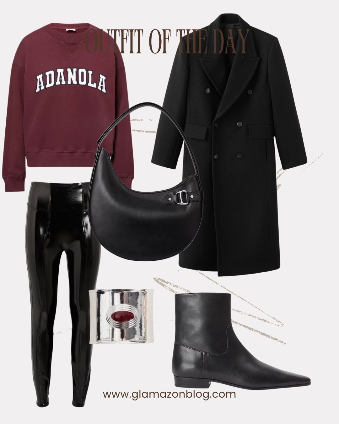 Ralph Lauren shows, Ralph Lauren bag, black coat, shiny leggings, silver cuff, adanola sweatshirt 

#LTKwinter #LTKeurope #LTKstyletip