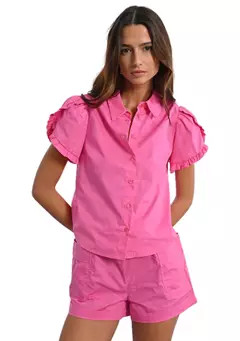 Lili Sidonio Women's Short Sleeve Ruffle Woven Shirt | Belk