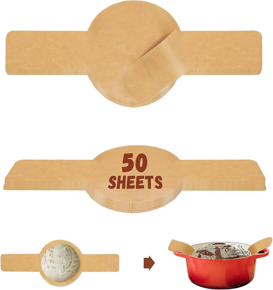 Parchment Paper for Sourdough Baking, GIGYES Bread Sling for Dutch Oven, 8" Round Parchment Paper... | Amazon (US)