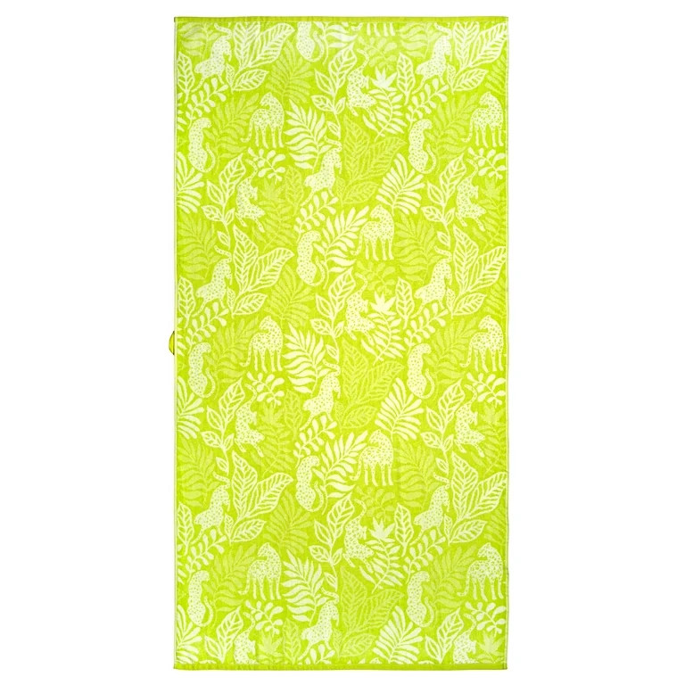 Better Homes & Gardens Cheetah Beach Towels, 2 Pack, 72 in x 38 in, Green | Walmart (US)