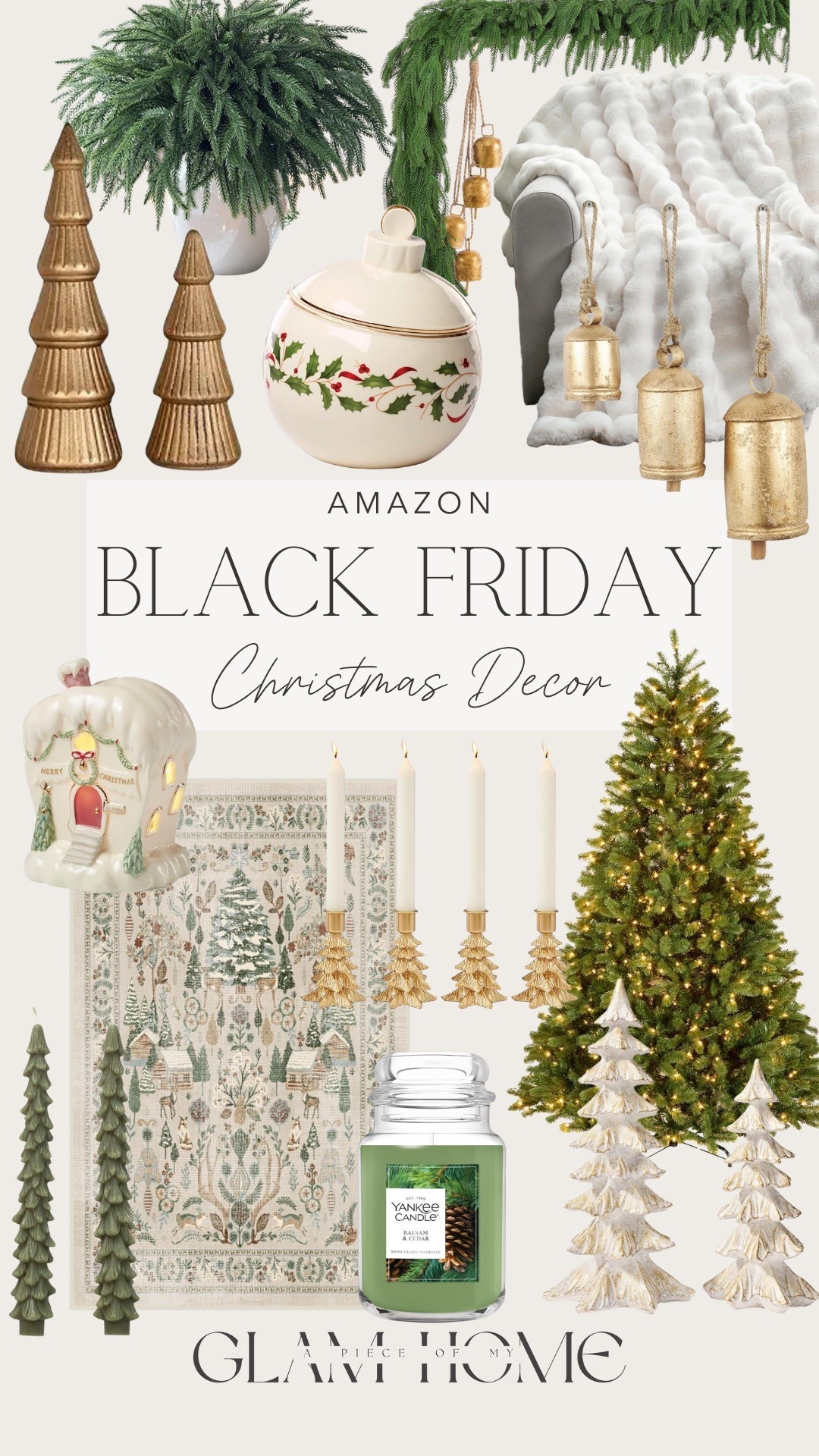 Amazon Black Friday Christmas decor! 


Prelit tree, candlestick holders, cookie jar, bells, Amazon home, trending Christmas, rug, throw, real touch garland, trees, gold, white, green 

#LTKHoliday #LTKSaleAlert #LTKHome