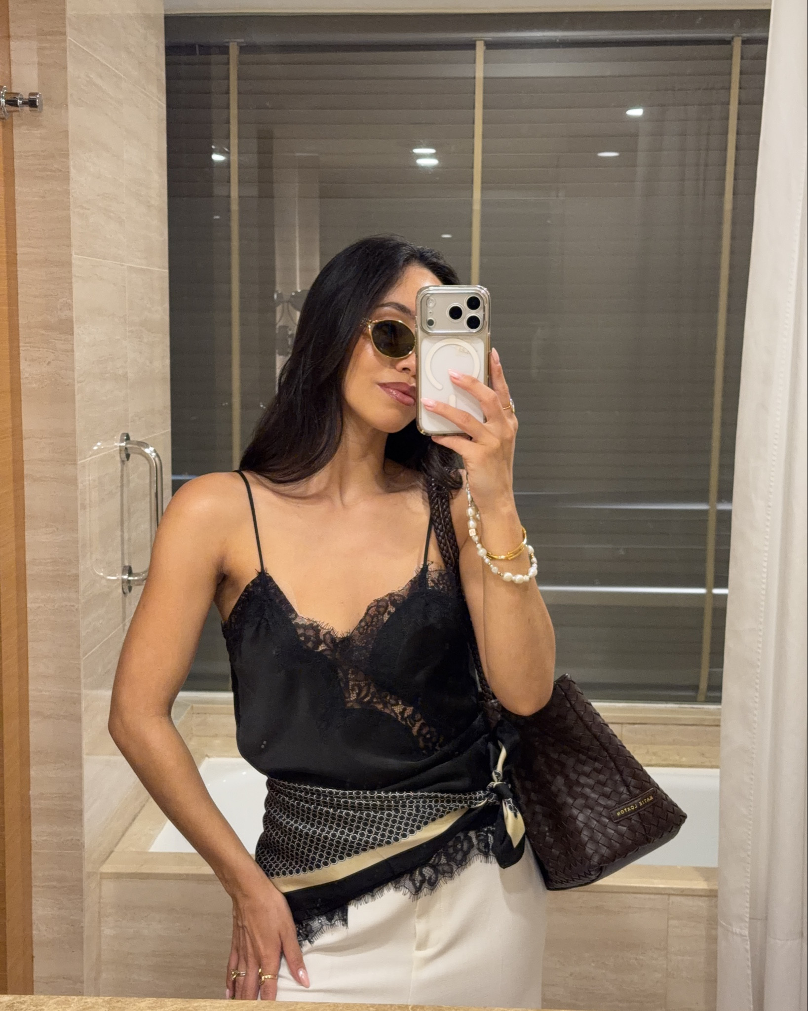 OOTN ✨ a satin lace vest top with culottes and a silk scarf

#LTKpartywear #LTKdatenight #LTKstyletip