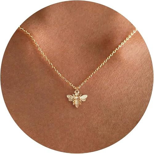 14K Gold Plated Dainty Pendant Butterfly Bead Boot Bee Baseball Flower Compass Airplane Heart Hum... | Amazon (US)