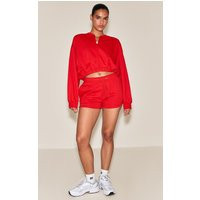 Bright Red Drawcord Waist Sweat Shorts | PrettyLittleThing US