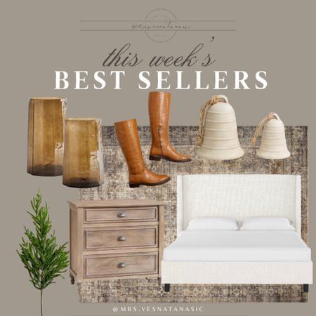 This week’s best sellers include our bed, nightstand, affordable Norfolk pine stems, holiday ceramic bells, leather fall boots, and candle holders. 

Bedroom, living room, travel outfit, boots, fall boots, dress, fall dress, home, holiday, sale, bedroom inspo, living room, rug, living room rug, bedroom rug, bells, 

#LTKSale #LTKhome #LTKHoliday
