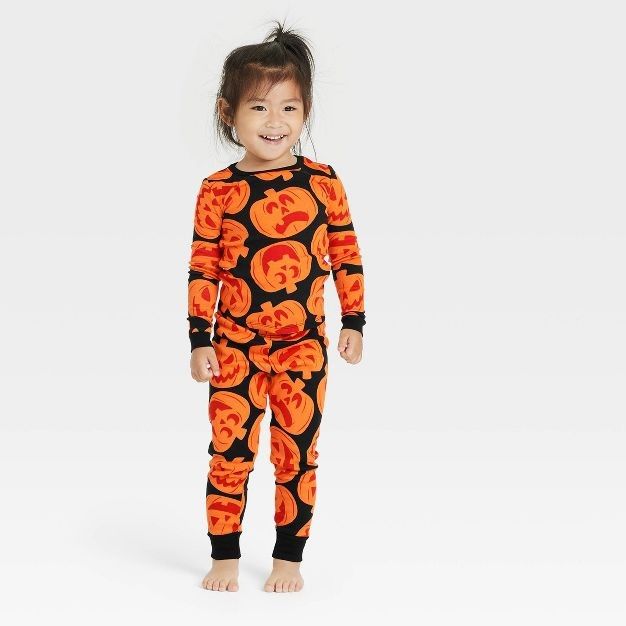 Toddler Halloween Pumpkins Snug Fit Matching Family Pajama Set - Hyde & EEK! Boutique™ Orange | Target