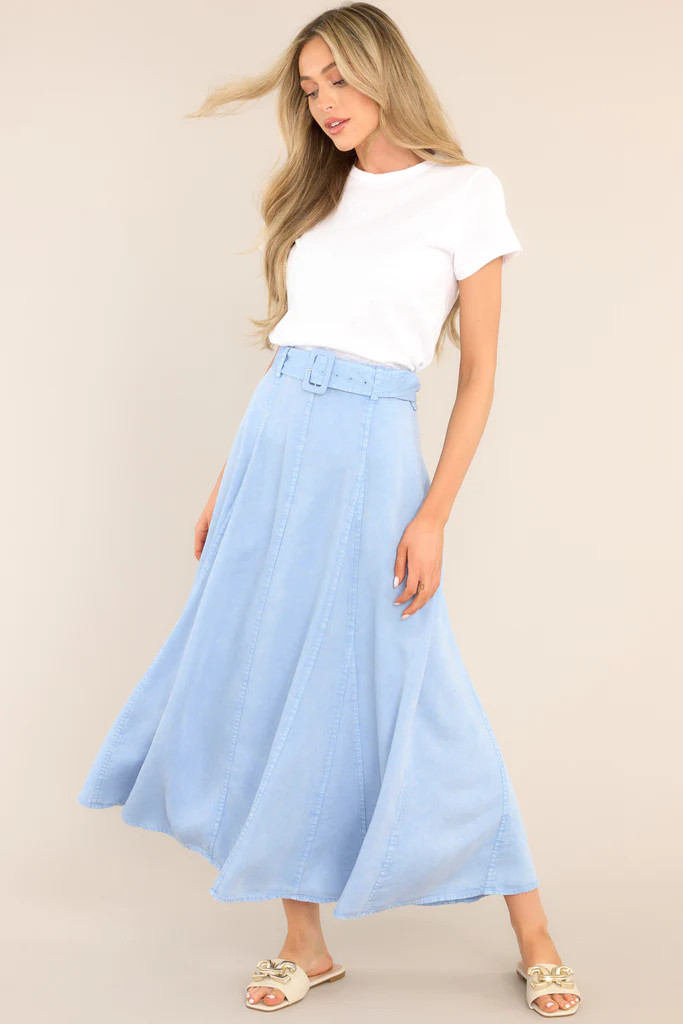 Stay True Chambray Maxi Skirt | Red Dress 