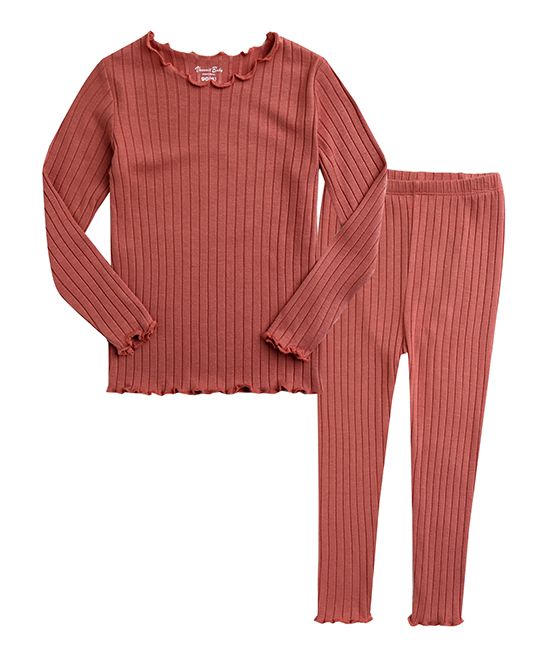 Vaenait Baby Girls' Sleep Bottoms Dusty - Dusty Pink Shirring Pajama Set - Infant, Toddler & Girls | Zulily