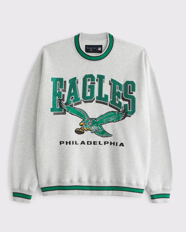 Men's Philadelphia Eagles Graphic Crew Sweatshirt | Men's Tops | Abercrombie.com | Abercrombie & Fitch (US)