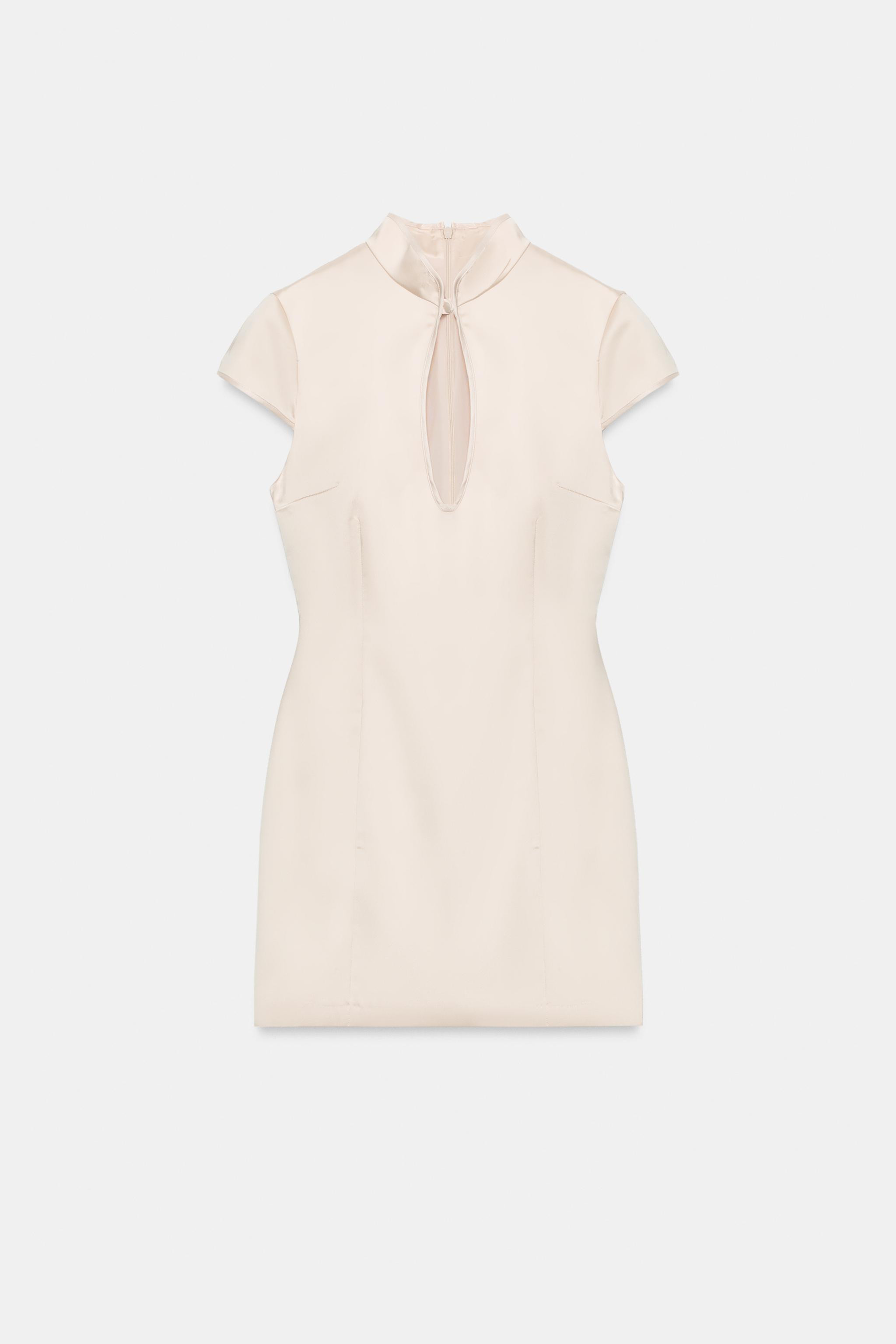 MINI SATIN EFFECT DRESS WITH SLIT | Zara US