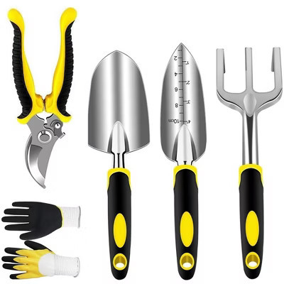 Swtroom Garden Tools Set with Pruning Shears / Hand Trowel / Transplanter / Hand Rake / Gardening Gloves 5 Pcs | Target