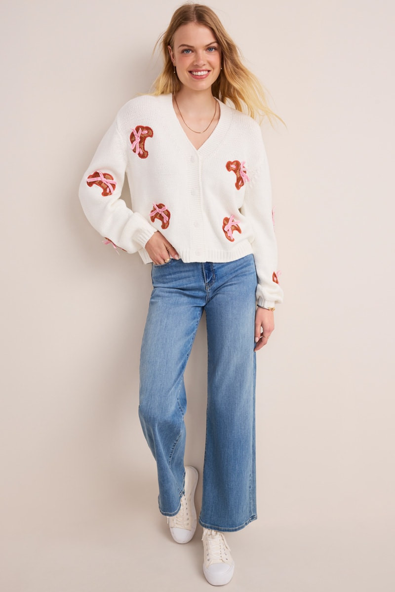 Croissant Bow Cardigan | Francesca's