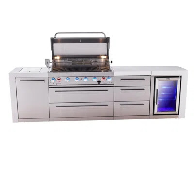 Mont Alpi Mai805-Dfcdr 6-Burner Premium Deluxe Stainless Steel Modular Outdoor Kitchen Island Bbq Gas Grill With Wine Cooler Refrigerator & Side Burne | Wayfair North America
