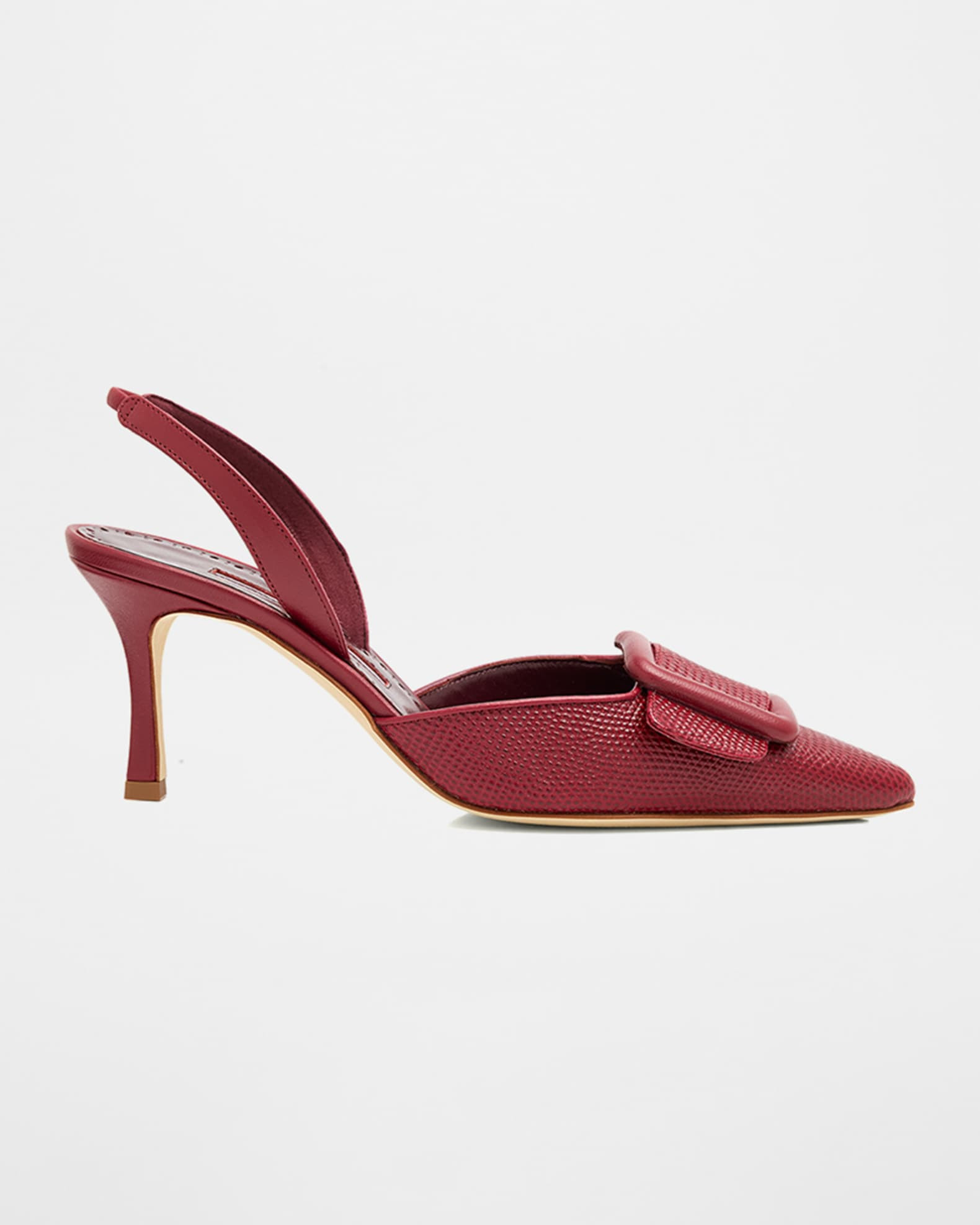 70mm Mayslibi Embossed Leather Slingback Pumps | Neiman Marcus