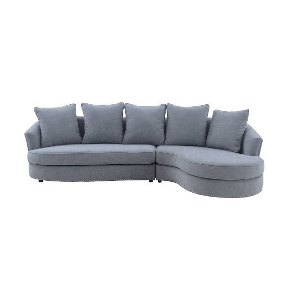 Queenly Fabric Uphostered Corner Sofa Gray - Armen Living | Target