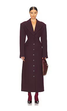 Helsa Italian Wool Blend Topcoat in Burgundy from Revolve.com | Revolve Clothing (Global)