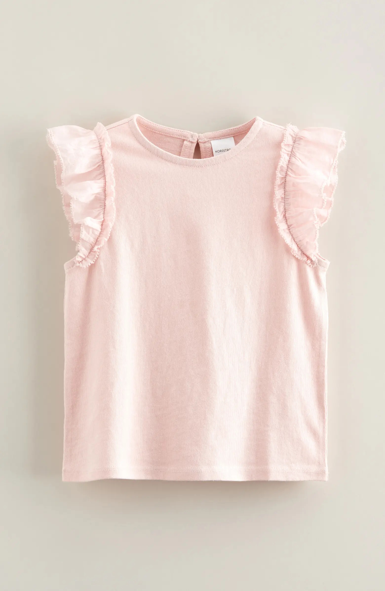 Kids' Ruffle Sleeve Cotton & Linen Top | Nordstrom