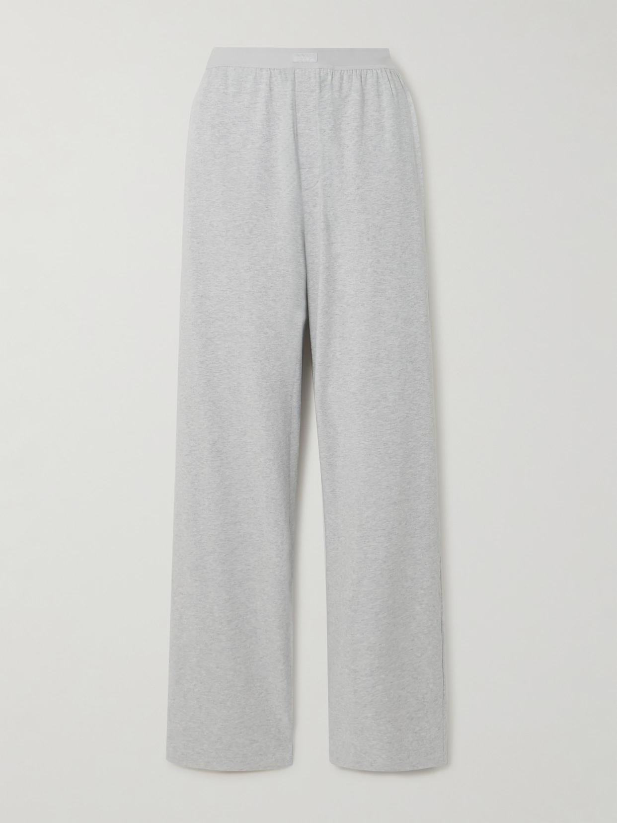 SKIMS - Boyfriend Stretch-modal And Cotton-blend Jersey Track Pants - Light Heather Grey | NET-A-PORTER (US)