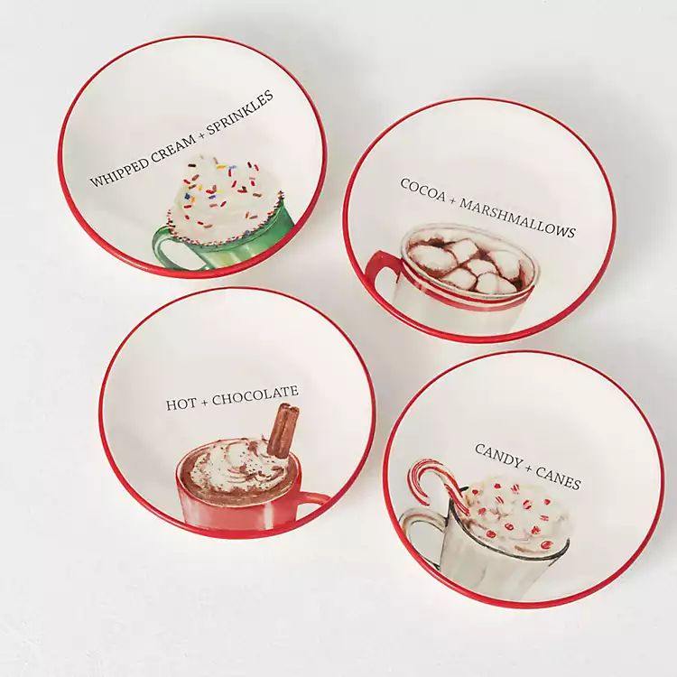 Christmas Hot Cocoa Dessert Plates, Set of 4 | Kirkland's Home