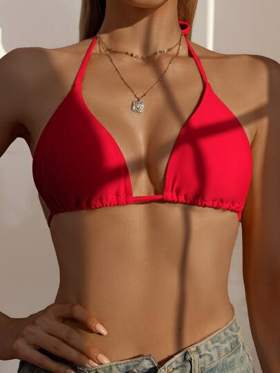 Halter Triangle Bikini Top | SHEIN
