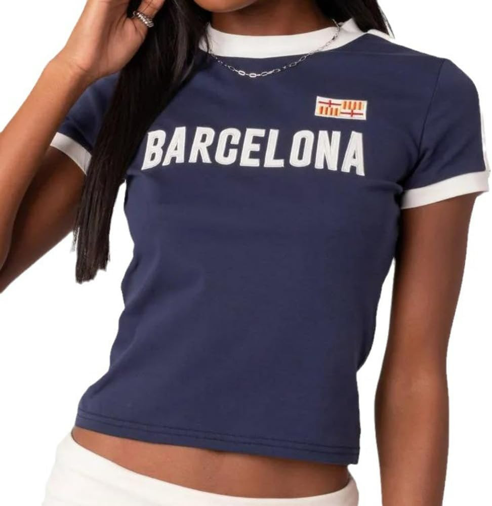 Y2k Tops for Women Brazil Crop Top Y2k T Shirts Y2k Shirt Graphic Tees for Women Vintage 90s Stre... | Amazon (US)