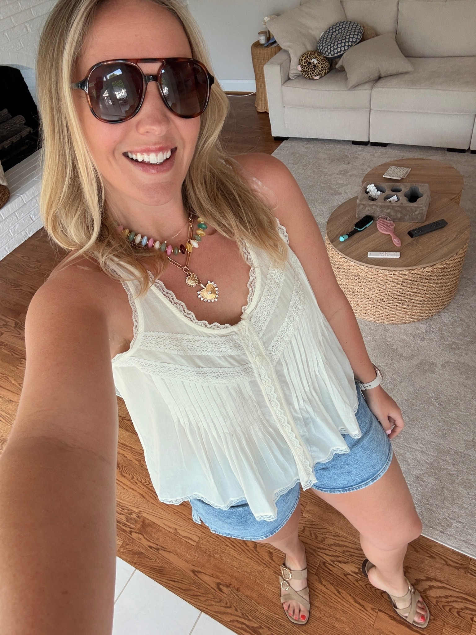 Casual outfit - denim shorts I love!

#LTKdayinmylife #LTKgrwm #LTKootd