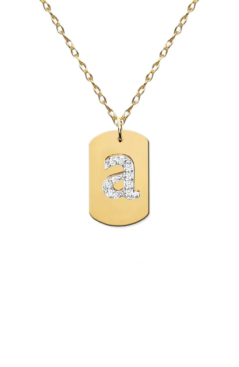 Diamond Initial Dog Tag Necklace | Nordstrom