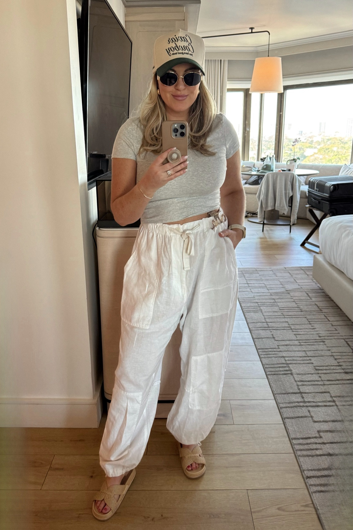 Made it to FL ☀️ linking similar pants but these are from Zara last season! Sandals are TTS and so comfy.

#LTKtravel #LTKSeasonal