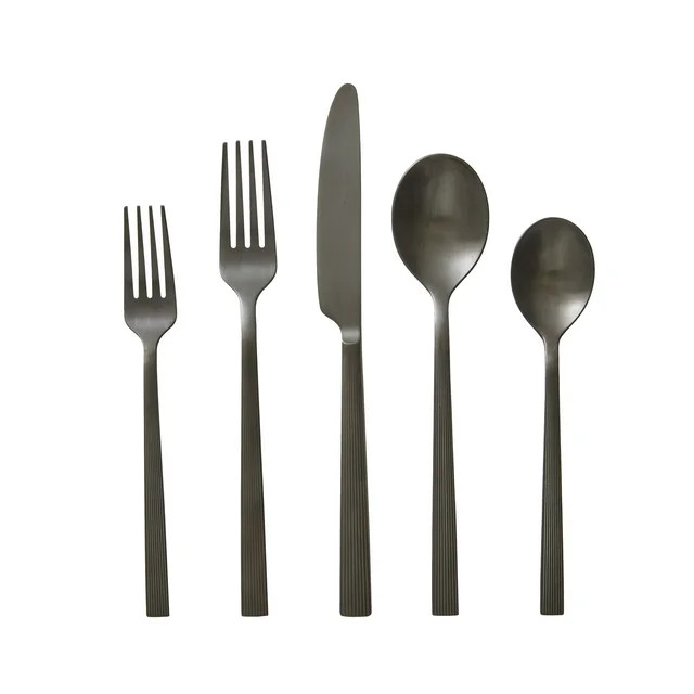 Better Homes & Gardens 20-Piece Black Stainless Steel Flatware Set (Service for 4) | Walmart (US)