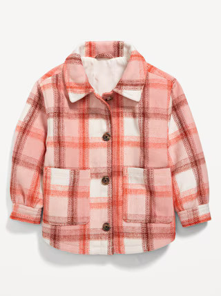 Soft-Brushed Plaid Shacket for Toddler Girls | Old Navy (US)
