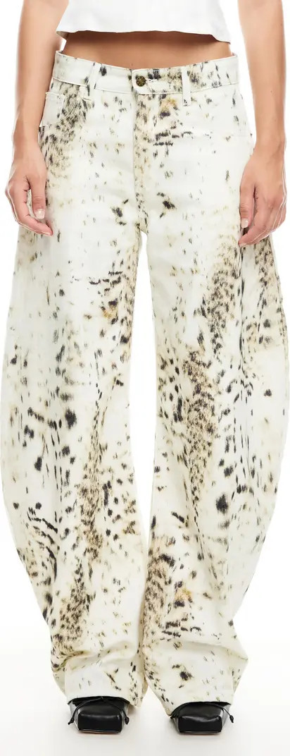 Horseshoe Print Barrel Leg Jeans | Nordstrom