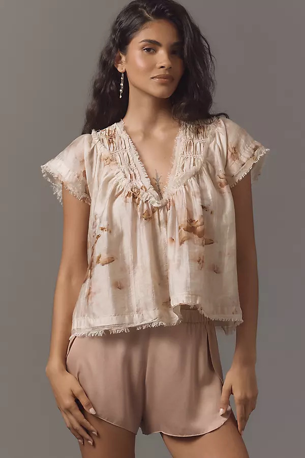 By Anthropologie Smocked Yoke Blouse | Anthropologie (US)